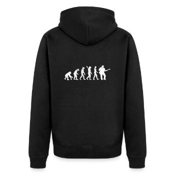 Gitarrist Musik Band Gitarre Gitarristin Musiker - Unisex Premium Bio Zip Hoodie - Schwarz - Hinten - Nico (187cm)