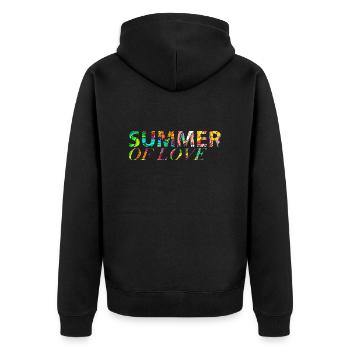 L’été de l’amour - Veste à capuche bio Premium Unisexe - noir - Dos - Nico (187cm)