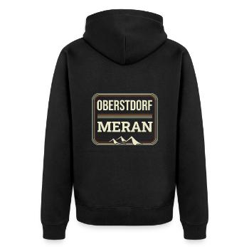 Crossing the Alps Oberstdorf Merano E5 long-distance hiking trail - Unisex Premium Organic Zip Hoodie - black - Back - Nico (187cm)