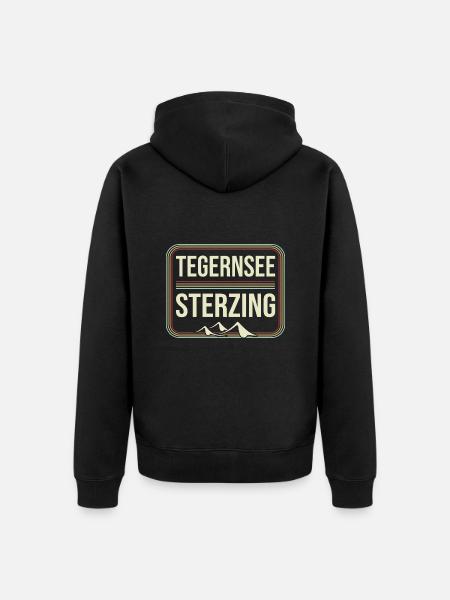 Alpenüberquerung Tegernsee Sterzing - Unisex Premium Bio Zip Hoodie - Schwarz