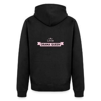 Little Drama Queen - Unisex Premium Bio Zip Hoodie - Schwarz - Hinten - Nico (187cm)