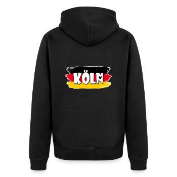 Drapeau de Cologne, Allemagne - Veste à capuche bio Premium Unisexe - noir - Dos - Nico (187cm)
