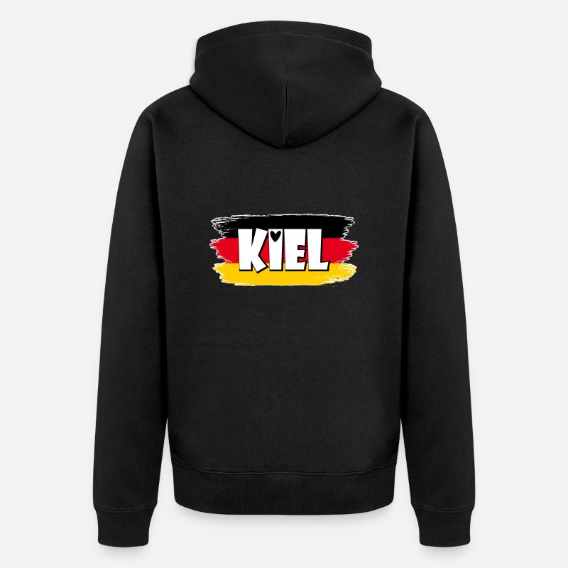 Drapeau de Kiel, Allemagne - Veste à capuche bio Premium Unisexe - noir
