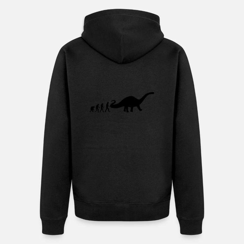 dino evolution - Unisex Premium Bio Zip Hoodie - Schwarz
