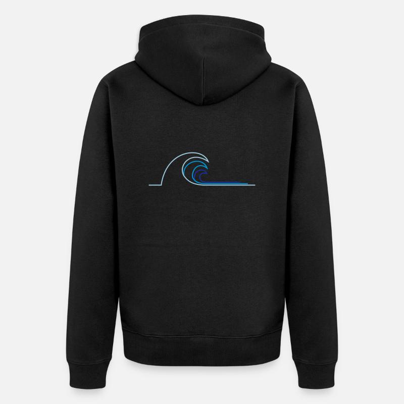 Welle - Unisex Premium Bio Zip Hoodie - Schwarz