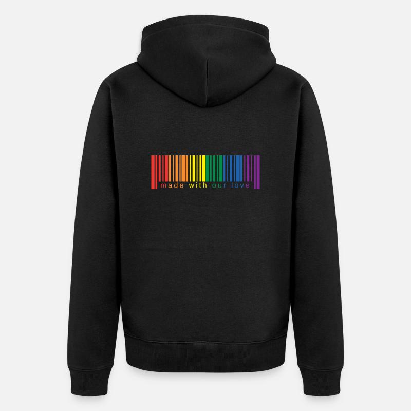 Code-Barres lgbt - Veste à capuche bio Premium Unisexe - noir