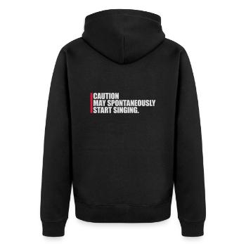 may spontaneously start singing - Unisex Premium Organic Zip Hoodie - black - Back - Nico (187cm)