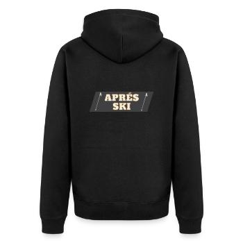 Aprés Ski Shirts für die Feier After Ski Party - Unisex Premium Bio Zip Hoodie - Schwarz - Hinten - Nico (187cm)