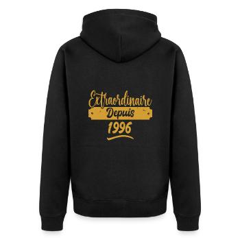 Extraordinaire Depuis 1996 | Cadeau Anniversaire - Veste à capuche bio Premium Unisexe - noir - Dos - Nico (187cm)