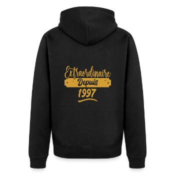 Extraordinaire Depuis 1997 | Cadeau Anniversaire - Veste à capuche bio Premium Unisexe - noir - Dos - Nico (187cm)