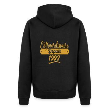 Extraordinaire Depuis 1993 | Cadeau Anniversaire - Veste à capuche bio Premium Unisexe - noir - Dos - Nico (187cm)
