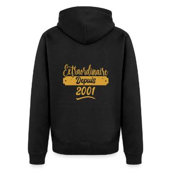 Extraordinaire Depuis 2001 | Cadeau Anniversaire - Veste à capuche bio Premium Unisexe - noir - Dos - Nico (187cm)