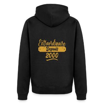 Extraordinaire Depuis 2000 | Cadeau Anniversaire - Veste à capuche bio Premium Unisexe - noir - Dos - Nico (187cm)