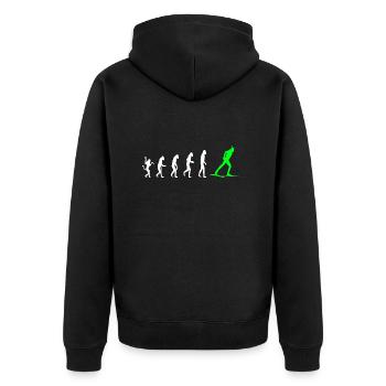 Évolution des cadeaux de biathlon - Veste à capuche bio Premium Unisexe - noir - Dos - Nico (187cm)