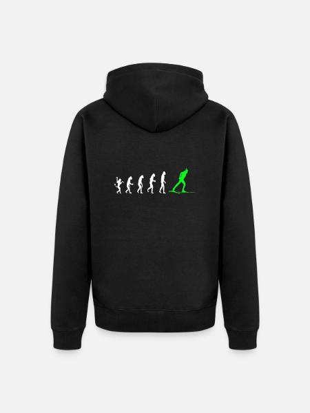 Biathlon Geschenk Evolution - Unisex Premium Bio Zip Hoodie - Schwarz
