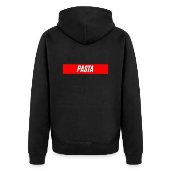 Pasta, your favorite food is pasta - Unisex Premium Organic Zip Hoodie - black - Back - Nico (187cm)