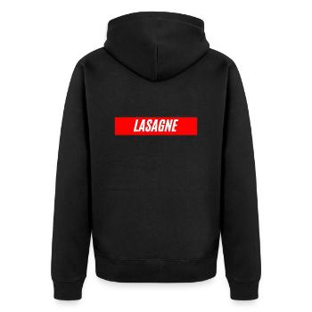 You like Lasangie, Italian food - Unisex Premium Organic Zip Hoodie - black - Back - Nico (187cm)
