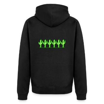 Lots of Cacti Desert Funny 6 Cactus Row Team Fun - Unisex Premium Organic Zip Hoodie - black - Back - Nico (187cm)