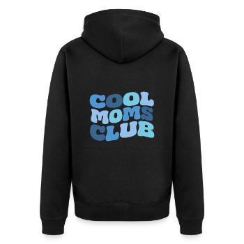 Cool Moms Club - Unisex Premium Organic Zip Hoodie - black - Back - Nico (187cm)