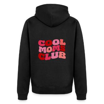 Cool Moms Club - Unisex Premium Organic Zip Hoodie - black - Back - Nico (187cm)