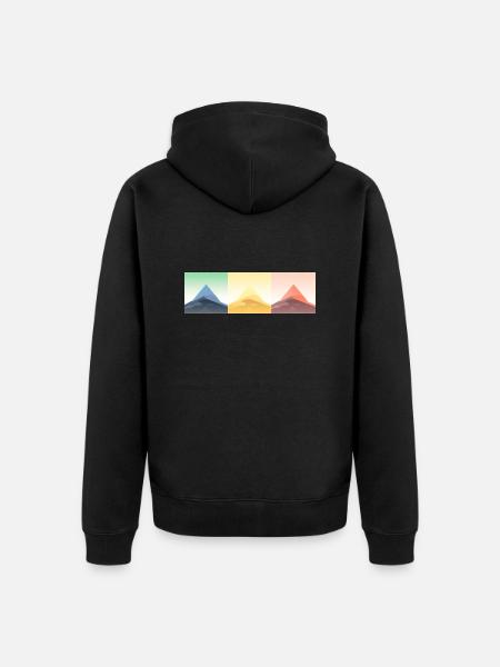 Mountain Landscape Geometric Art - Unisex Premium Organic Zip Hoodie - black
