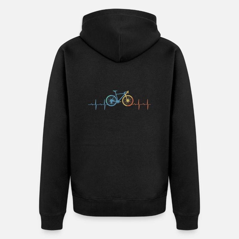 Vélo Heartbeat Cadeau Hobby - Veste à capuche bio Premium Unisexe - noir