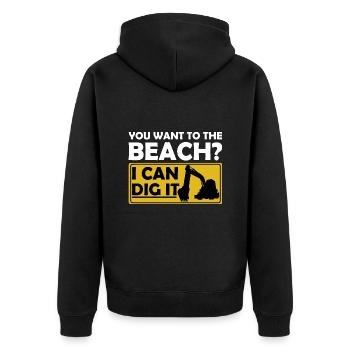 Retro Excavator Slogan Excavator Driver Construction Site - Unisex Premium Organic Zip Hoodie - black - Back - Nico (187cm)