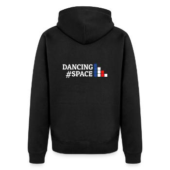 Dancing Dance Music - Unisex Premium Bio Zip Hoodie - Schwarz - Hinten - Nico (187cm)