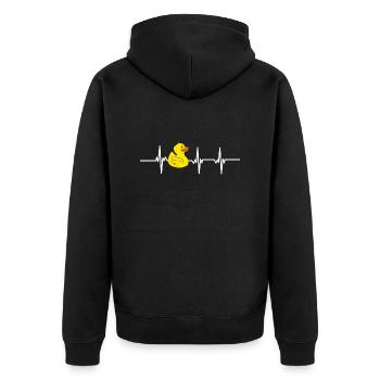 Battement de cœur canard - Veste à capuche bio Premium Unisexe - noir - Dos - Nico (187cm)