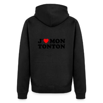 J'aime Mon Tonton Cadeau Oncle Coeur Rouge - Veste à capuche bio Premium Unisexe - noir - Dos - Nico (187cm)
