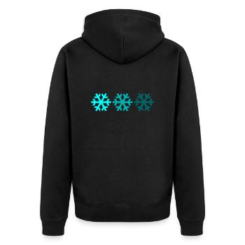 Drei Schneeflocken - Unisex Premium Bio Zip Hoodie - Schwarz - Hinten - Nico (187cm)
