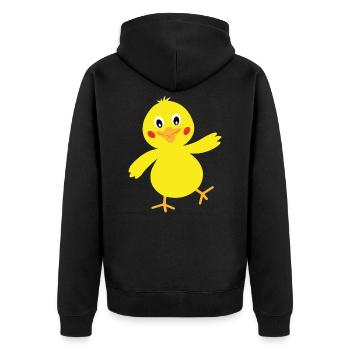 chick - Unisex Premium Organic Zip Hoodie - black - Back - Nico (187cm)