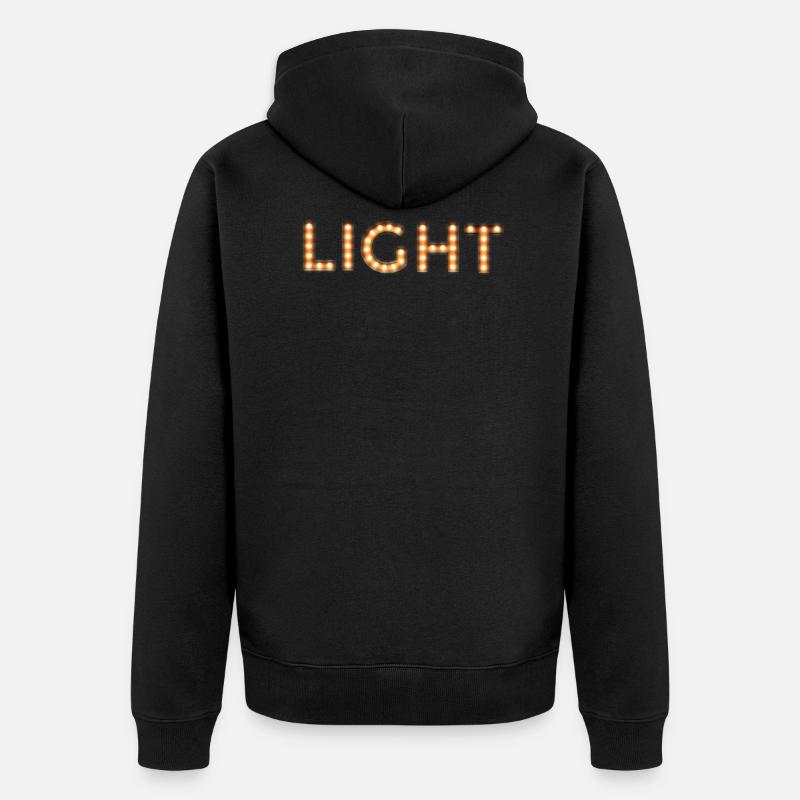 Light - Unisex Premium Bio Zip Hoodie - Schwarz