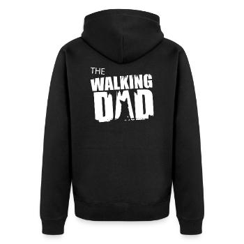 Schäferhund Walking Dad Geschenkidee Vater Gassi - Unisex Premium Bio Zip Hoodie - Schwarz - Hinten - Nico (187cm)