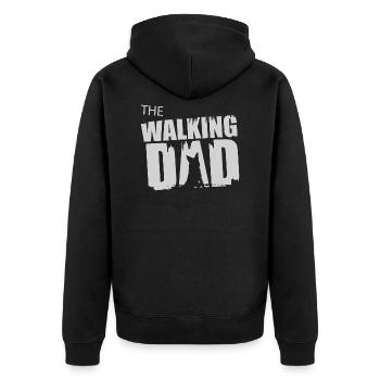 Schäferhund Walking Dad Geschenkidee Vater Gassi - Unisex Premium Bio Zip Hoodie - Schwarz - Hinten - Nico (187cm)