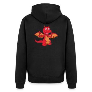 Baby dragon - Unisex Premium Organic Zip Hoodie - black - Back - Nico (187cm)