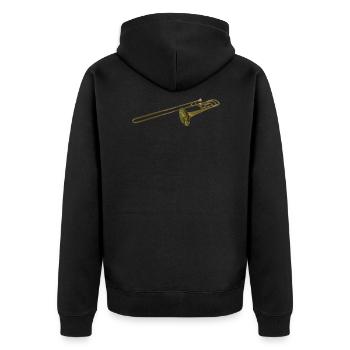 trombone - Unisex Premium Organic Zip Hoodie - black - Back - Nico (187cm)