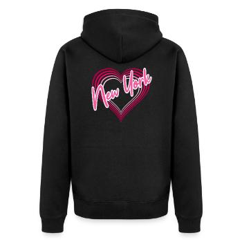 New York - Veste à capuche bio Premium Unisexe - noir - Dos - Nico (187cm)
