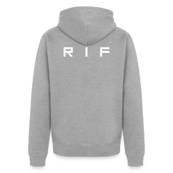 RIF - Veste à capuche bio Premium Unisexe - gris chiné - Dos - Nico (187cm)