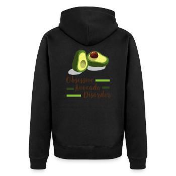 Avocado - Unisex Premium Bio Zip Hoodie - Schwarz - Hinten - Nico (187cm)