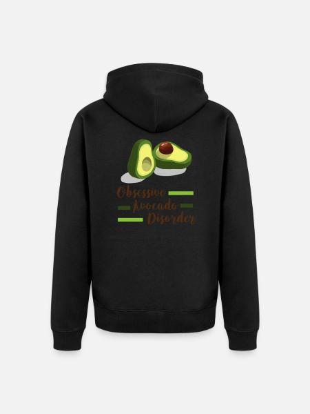 avocado - Unisex Premium Organic Zip Hoodie - black