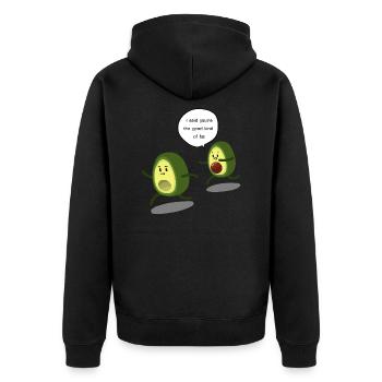 couple d'avocats drôle avec un dicton végétalien - Veste à capuche bio Premium Unisexe - noir - Dos - Nico (187cm)