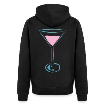 Cocktail Glas für Cocktail Fans - Unisex Premium Bio Zip Hoodie - Schwarz - Hinten - Nico (187cm)