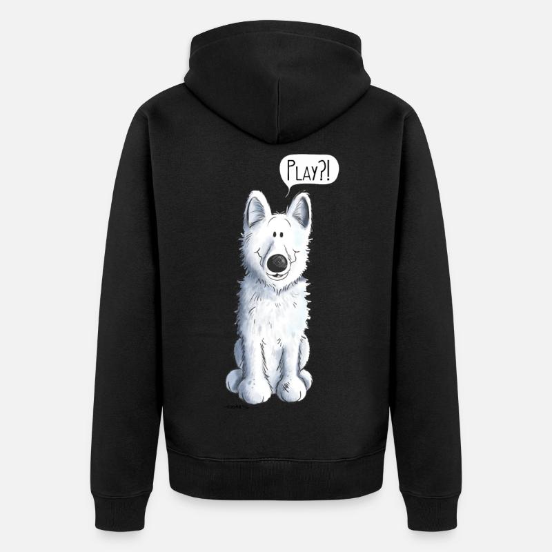 Schweizer Schäferhund Play - Unisex Premium Bio Zip Hoodie - Schwarz