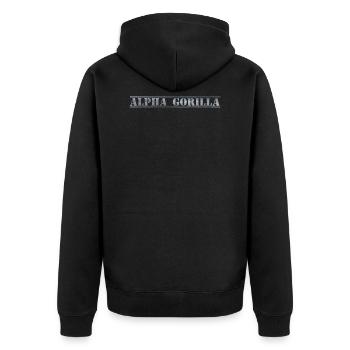 Alpha Gorilla Gym Workout Muscle Training Fitness - Unisex Premium Organic Zip Hoodie - black - Back - Nico (187cm)