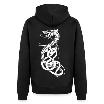 Infinite white snake - Unisex Premium Organic Zip Hoodie - black - Back - Nico (187cm)