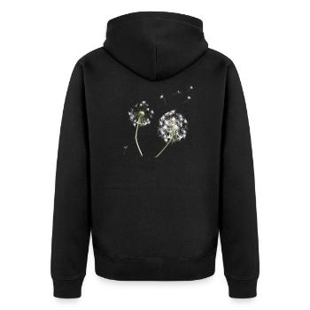 Silhouette de pissenlit blanc - Veste à capuche bio Premium Unisexe - noir - Dos - Nico (187cm)