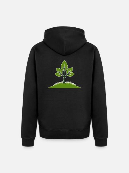 Lebendige Baumillustration für Naturfreundinnen - Unisex Premium Bio Zip Hoodie - Schwarz