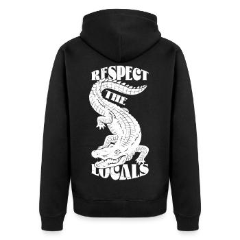 Respect des habitants – Déclaration sur la faune - Veste à capuche bio Premium Unisexe - noir - Dos - Nico (187cm)