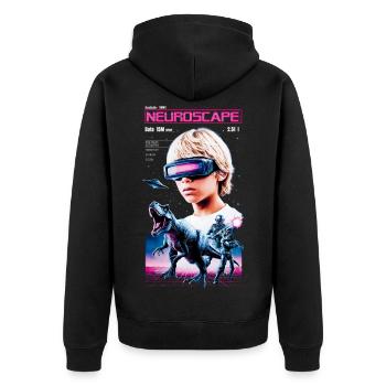 Neuroscape - Unisex Premium Organic Zip Hoodie - black - Back - Nico (187cm)